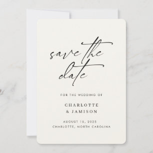 Elegantes modernes minimalistisches Skript Elfenbe Save The Date