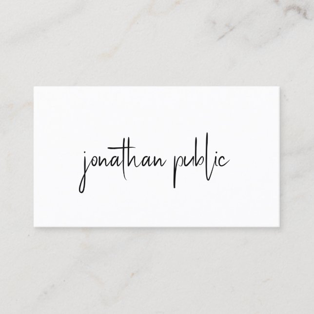 Elegantes modernes Minimalistisches Template Semi  Visitenkarte (Vorderseite)