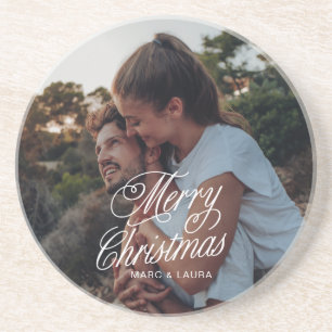 Elegantes modernes minimalistisches Weihnachts-Paa Getränkeuntersetzer