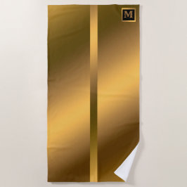 Elegantes, modernes Mit Monogramm Marmorschwarz Strandtuch