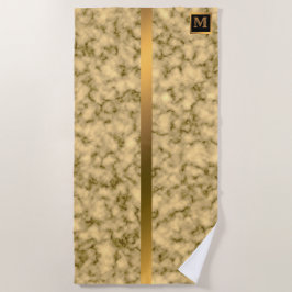 Elegantes, modernes Mit Monogramm Marmorschwarz Strandtuch