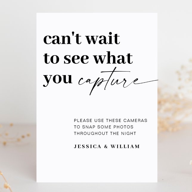 Elegantes, modernes Modell für die Hochzeitskamera Sockelschild (Von Creator hochgeladen)