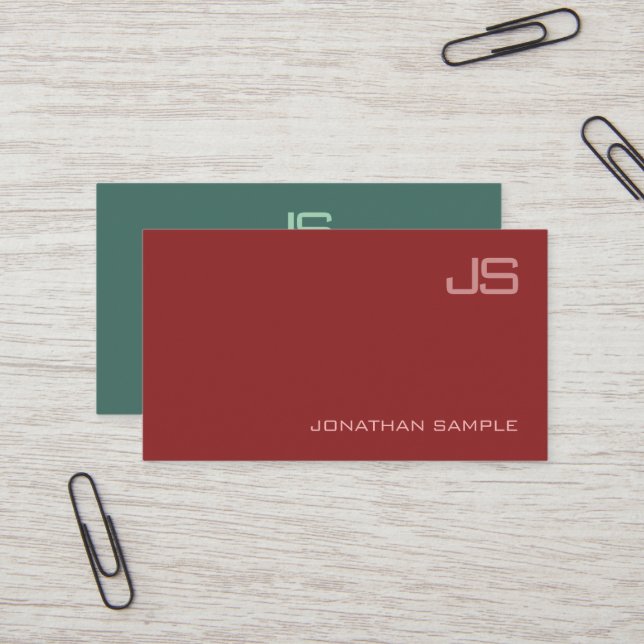 Elegantes modernes Monogram Beruflich Design Luxus Visitenkarte (Vorderseite/Rückseite Beispiel)