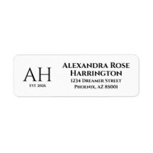 Elegantes modernes Monogramm Absenderadresse