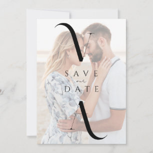 Elegantes modernes Monogramm-Foto Hochzeit Save The Date