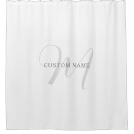 Elegantes modernes Monogramm | Grau und Weiß (edit Duschvorhang