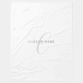 Elegantes modernes Monogramm | Grau und Weiß (edit Fleecedecke