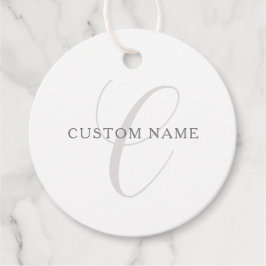 Elegantes modernes Monogramm | Grau und Weiß (edit Geschenkanhänger