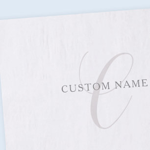 Elegantes modernes Monogramm   Grau und Weiß (edit Seidenpapier
