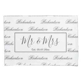 Elegantes, modernes Monogramm-Hochzeitsgeschenk Kissenbezug