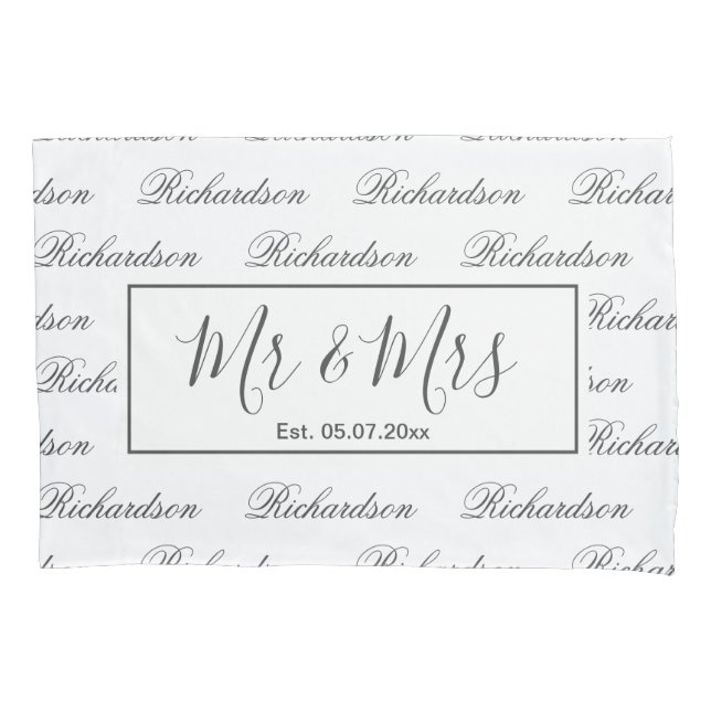 Elegantes, modernes Monogramm-Hochzeitsgeschenk Kissenbezug (Vorderseite)
