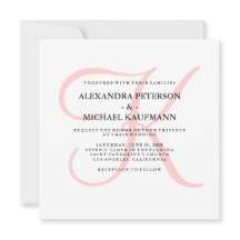 Elegantes modernes Monogramm in rosa Hochzeit