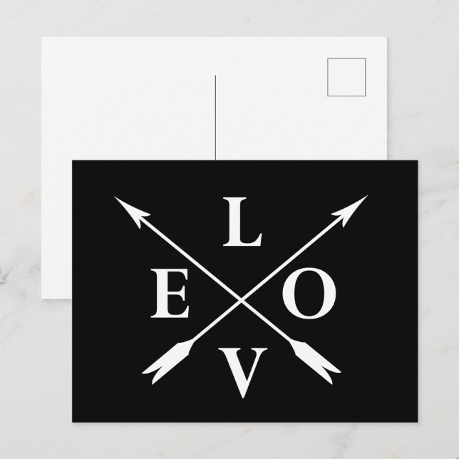 Elegantes modernes Monogramm Liebe Feiertagspostkarte (Vorne/Hinten)