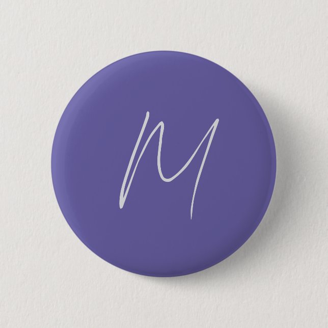 Elegantes modernes Monogramm mit eigenem Namen Button (Vorderseite)