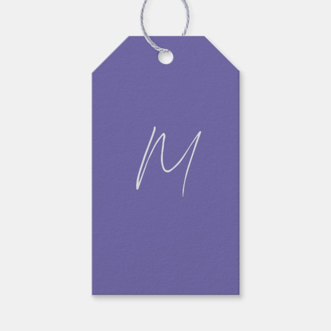 Elegantes modernes Monogramm mit eigenem Namen Geschenkanhänger (Vorderseite)