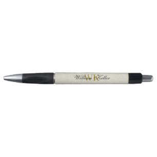 Elegantes modernes Monogramm, Name Gelb rosa Kugelschreiber