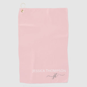 Elegantes modernes Monogramm Namen Rosa Golfhandtuch