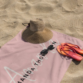 Elegantes, modernes Monogramm Personalisiert mit N Strandtuch