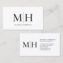 Elegantes modernes Monogramm Schwarz-weiß Beruflic Visitenkarte