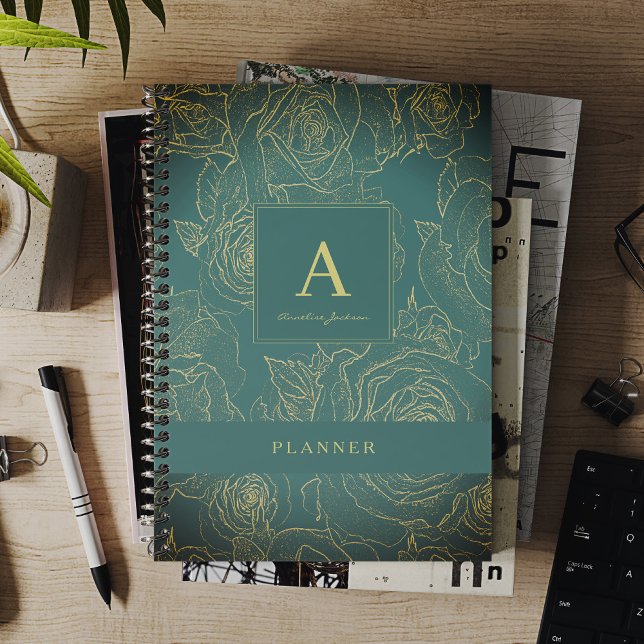 Elegantes modernes Monogramm und Name Smarald Planer (Von Creator hochgeladen)