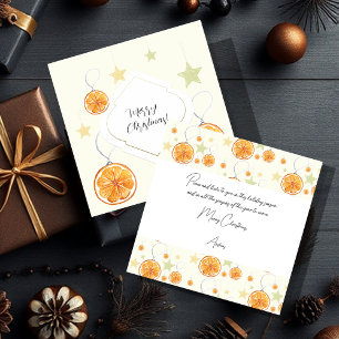 Elegantes modernes Muster Orangen und Sterne auf B Karte
