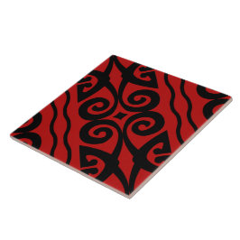 Elegantes modernes Muster schwarz und rot Fliese