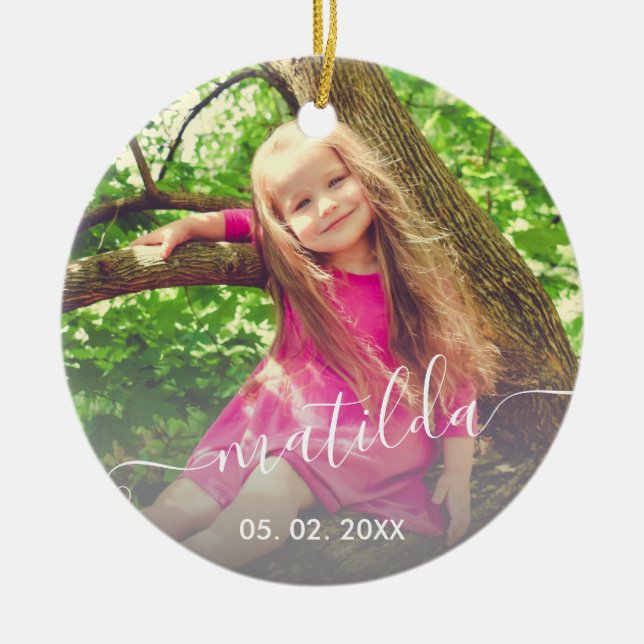 Elegantes, modernes niedliches Foto aus individuel Keramik Ornament (Vorne)