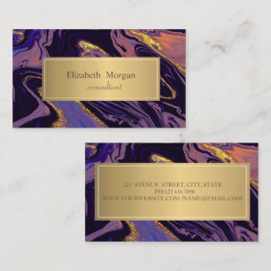 Elegantes modernes Ombre-Marmor-Gold-Touch Visitenkarte