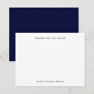 Elegantes modernes Paar Navy Blau Danke Mitteilungskarte