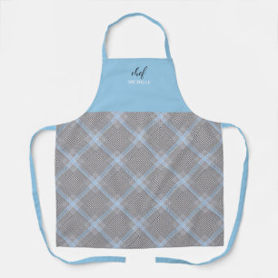 Elegantes modernes personalisiertes blaues Tartan Schürze