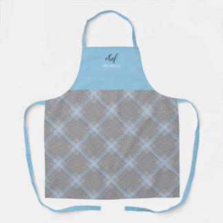 Elegantes modernes personalisiertes blaues Tartan Schürze