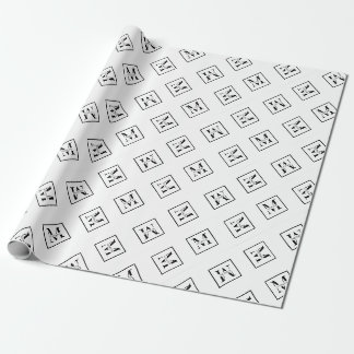 Elegantes, modernes Personalisiertes Monogramm Geschenkpapier