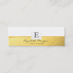 Elegantes Modernes  Professionelles Monogramm Gold Mini Visitenkarte