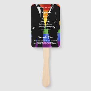 Elegantes modernes Regenbogen-Hochzeitsprogramm fü Fächer