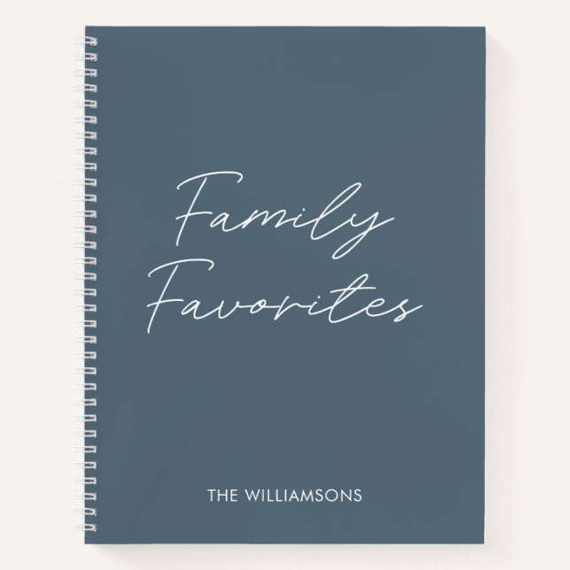 Elegantes, modernes Rezept für graue Schrift Kochf Notizbuch (Vorderseite)