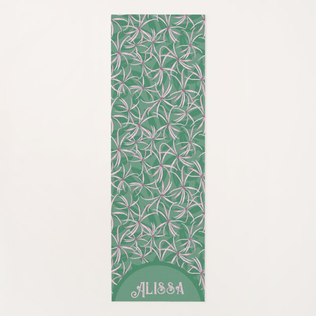 Elegantes modernes, rosa Blumenmuster Yogamatte (Vorderseite)