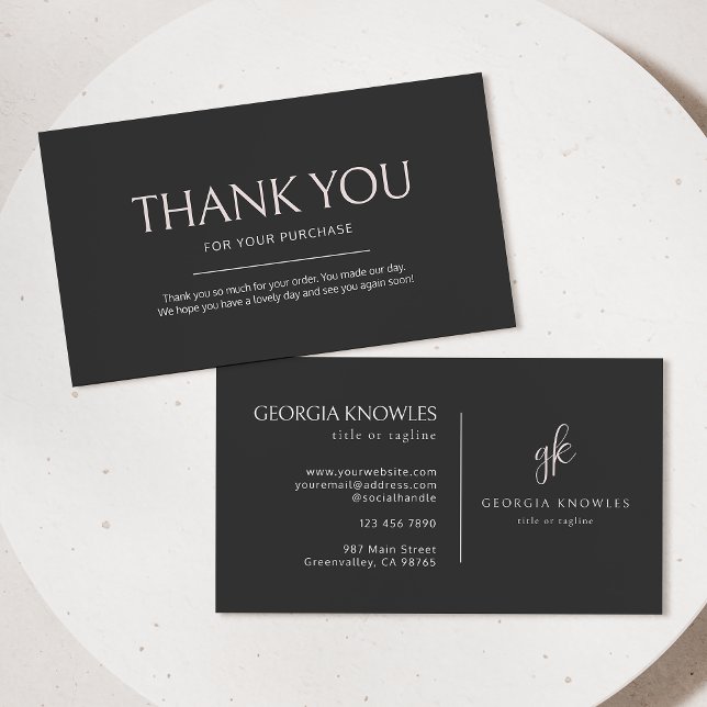 Elegantes modernes Rosa Danke Karte (Von Creator hochgeladen)