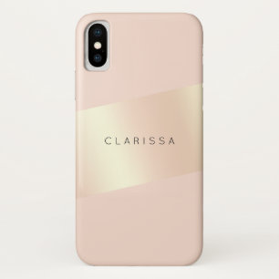 Elegantes, modernes, rosa Rosengold gestreift Case-Mate iPhone Hülle