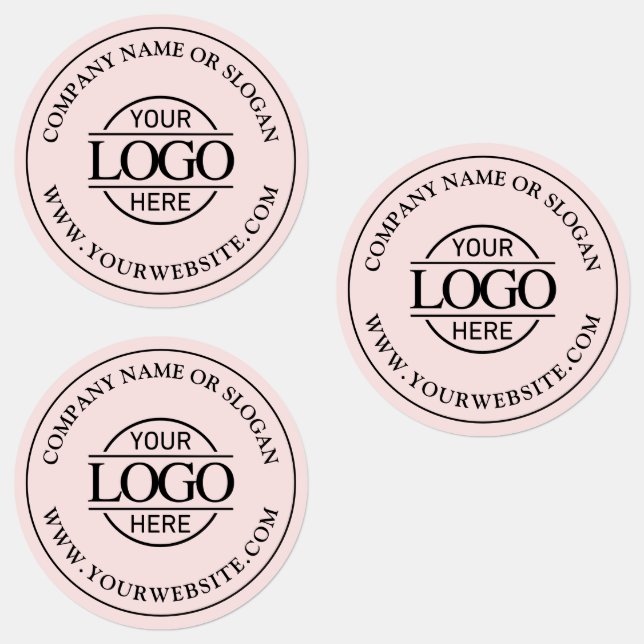 Elegantes, modernes, rosafarbenes Firmenlogo Etiketten (Gruppe)