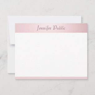 Elegantes, modernes Rose Gold Handwriting-Skript Mitteilungskarte