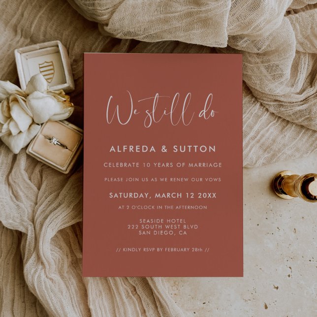 Elegantes, modernes Rotes Clay, das wir noch immer Einladung (Von Creator hochgeladen)