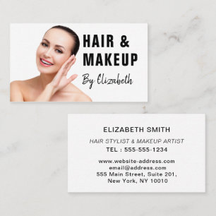 Elegantes Modernes Salon Haarstylist Foto Script Visitenkarte