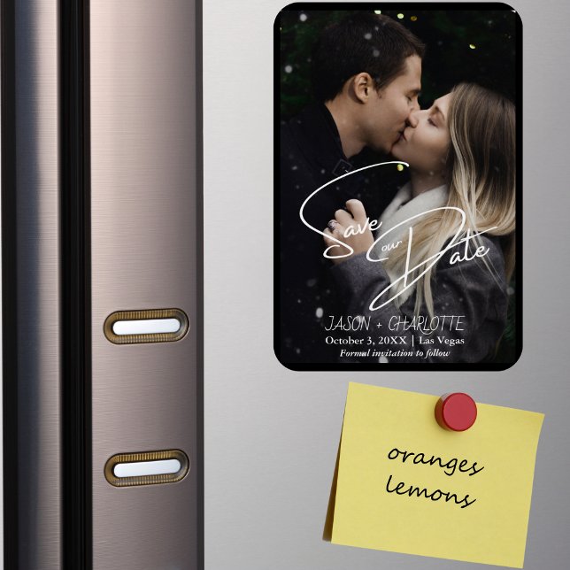 Elegantes, modernes Save the Date Foto-Template Magnet (Von Creator hochgeladen)