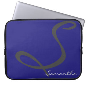 elegantes, modernes schicke, trendige monogramm bl laptopschutzhülle