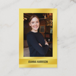 Elegantes modernes, schimmliges Shiny Gold Foto Eu Visitenkarte