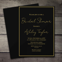 Elegantes modernes Schwarz-Gold-Brautparty