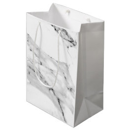 Elegantes modernes, schwarz-graues Marmormuster Mittlere Geschenktüte