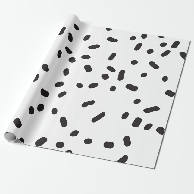 Elegantes modernes Schwarz-Weiß-Papier Geschenkpapier (Ungerollt)