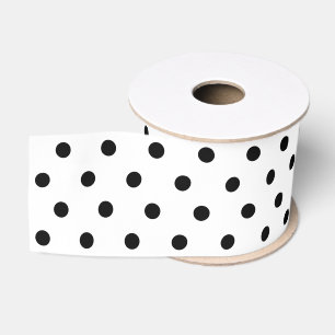 Elegantes modernes Schwarz-Weiß-Polka-Dots-Muster Ripsband