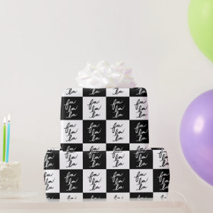Elegantes modernes Schwarz-Weiß-Weihnachtslied Geschenkpapier